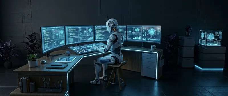 AI agent concept - intelligent automation brain working alongside human to streamline business operations