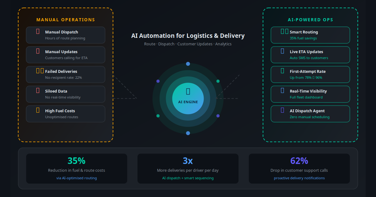 AI Automation for Logistics and Delivery Companies: Route, Dispatch and Customer Updates on Autopilot