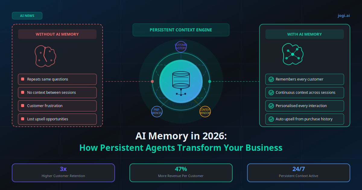 AI memory and persistent agents transforming small business customer service in 2026 — context retention across sessions