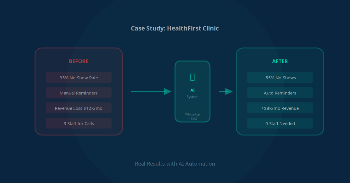 Case study — medical clinic reduces no-shows by 55% with AI appointment reminders