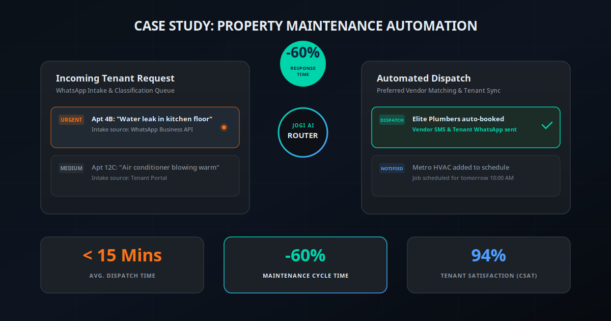 Case study: Apex Property Management cuts maintenance response time by 60% with Jogi AI