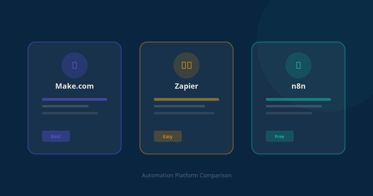 Make vs Zapier vs n8n automation platform comparison