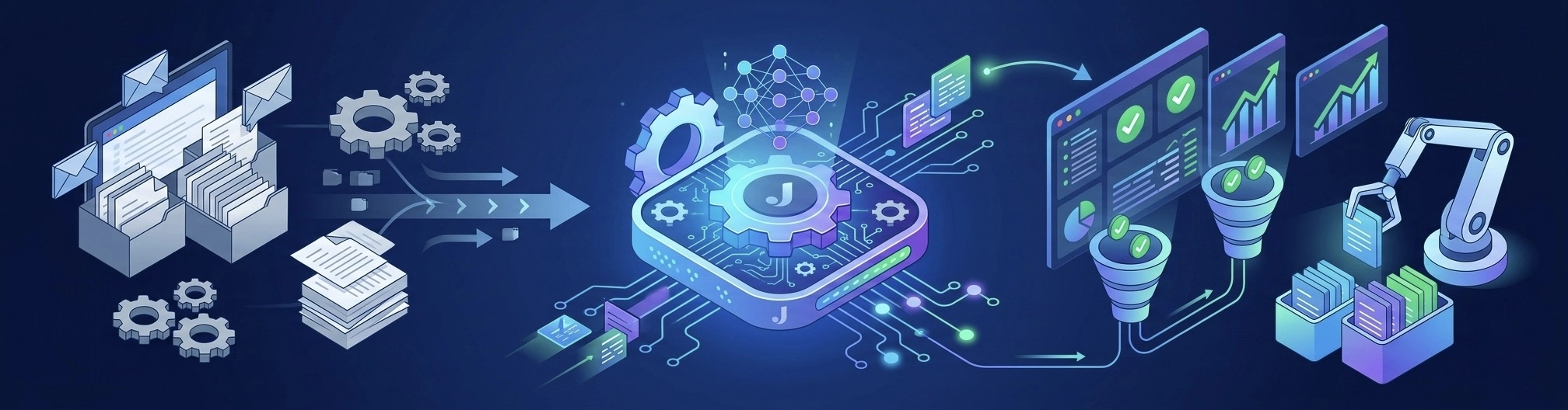 Business data analytics and automation workflow dashboard